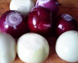 A picture of step 1 of Sig's Mixed Onion and Tomato Soup.