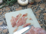 Tiritas de pata y muslo al wok