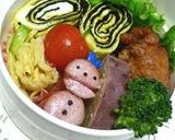 A picture of step 6 of Sausage Faces for Bento Lunchboxes.