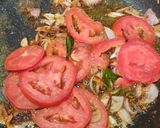 A picture of step 2 of Arvi and Turai sabzi.