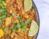 A picture of step 9 of Gobhi keema.