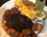 A picture of step 11 of Leftover meatloaf and baked potato.