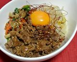 A picture of step 9 of Our Family's Simple Bibimbap.