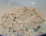A picture of step 9 of Spaghetti with a 10-minute hot and tangy mushroom and ham sauce.