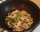 A picture of step 4 of Vickys Chicken, Mushroom & Spinach Stir-Fry, GF DF EF SF NF.