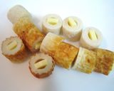 A picture of step 1 of Cheesy Chikuwa Fried Isobe-Style.