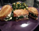 A picture of step 3 of Healthy Grilled Brie Spinach Prosciutto Sandwich.