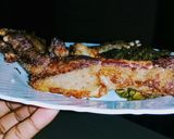 A picture of step 6 of Grilled Pork served with kales#festive season Kakamega.