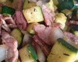 A picture of step 2 of Courgette and bacon breakfast hash!.