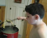 A picture of step 4 of Homemade Spatzel - egg noodles.