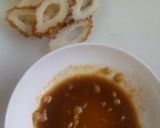 A picture of step 1 of Chikuwa with Japanese Mustard and Soy Sauce.