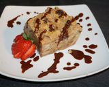 A picture of step 8 of COLEGIALES OR BREAD PUDDING WITH CHOCOLATE SAUCE. JON STYLE.