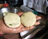 A picture of step 8 of Stuff daal kachodi with aalu tari.