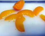 A picture of step 2 of Cake On Peach Liqueur Coulis Dessert.