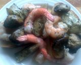 A picture of step 3 of Sig's KPC King Prawn Crostini.