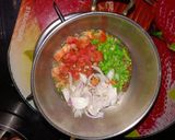 A picture of step 2 of Paneer Potato laziz.