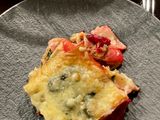 Vegetarische Lasagne mit Spinat, Brokkoli und Pilzen