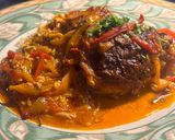 A picture of step 5 of Poul Nan Sos. (Haitian chicken in sauce).