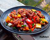 ফ্রায়েড চিকেন উইথ বেলপেপারস(fried bell peppers with chicken recipe in Bengali) রেসিপি ধাপ - 5 ছবি