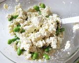 A picture of step 4 of Light and Fluffy Fritters With Edamame and Camembert Cheese.