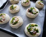 A picture of step 8 of Bacon, Spinach, and Cheese Rolls.