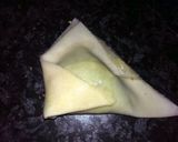 A picture of step 7 of Sophie's creamy pea and asparagus envelopes.