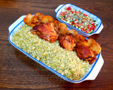 عکس مرحله 1 از دستور باقالی پلو با عطر دارچین همراه با روش پخت متفاوت مرغ 😋😍