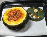 A picture of step 4 of Oven-Baked Halloween Meat-Stuffed Kabocha Squash.