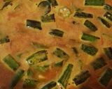 A picture of step 7 of Bendekaya pulisu/ bhindi Andhra style.