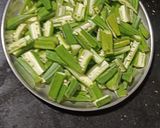 A picture of step 1 of Shahi Paneer Bhendi Masala.