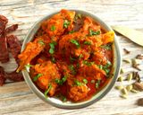 A picture of step 9 of Rajasthani Laal Maas.