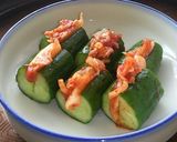 A picture of step 5 of Mentaiko Mayonnaise Cucumber Boats.