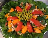 Une image de l'étape 16 de Salade de brede mafane au céleri,carottes,pois chiches, tomates et oignon.