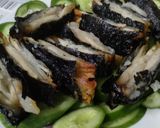 Hình bước làm 5 của món Nấm đùi gà cuộn rong biển