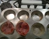 A picture of step 3 of Over Easy Ham & Cheese Cups!!.