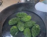 A picture of step 3 of Bharwa Karela Sabzi.