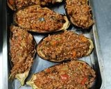 Foto del paso 4 de la receta: Berenjenas rellenas de carne y verduras con bechamel gratinado