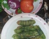 A picture of step 2 of Qeema bhare karelay.