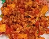 A picture of step 3 of Kala chana chaat.