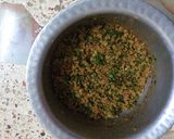 A picture of step 1 of Qeemay k fried samosay.