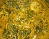 A picture of step 7 of Bitterleaf soup.