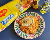 A picture of step 7 of Masala Maggi Sakshuka.