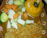 Foto del paso 4 de la receta: Pimientos morrón rellenos de bistec, longaniza, pollo y queso