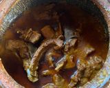 A picture of step 6 of Kosha Mangsho or Slow cooked mutton for Dol Purnima.