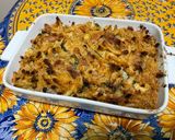 Une image de l'étape 18 de Gratin de macaronis au lard, courgettes et roquefort.