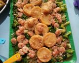 Foto langkah ke 7 dari resep Brokoli siram tahu jepang dan udang.