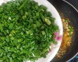 A picture of step 2 of Dry Green onion Besan Recipe.
