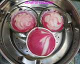 ஸ்டீம்டு  வெண்ணிலா ரோஸ் மில்க் கப் கேக் (Steamed vanila rosemilk cupcake recipe in tamil) ரெசிபி ஸ்டேப் 9 புகைப்படம்