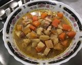 Une image de l'étape 19 de Soupe de carottes, panais et navets au lard.