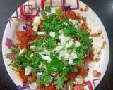 A picture of step 4 of Schzewan vegetable sandwich.